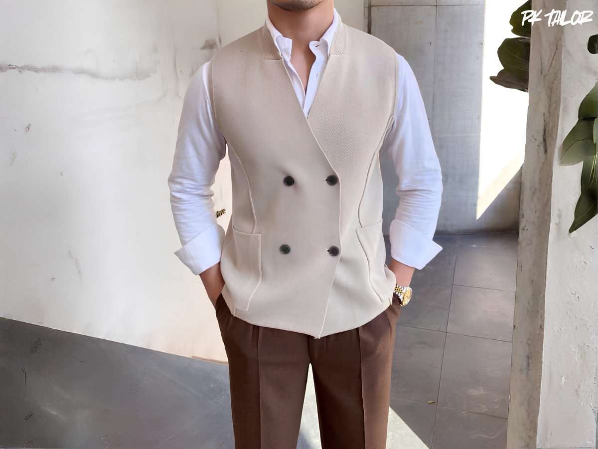 Vest nam tay ngắn