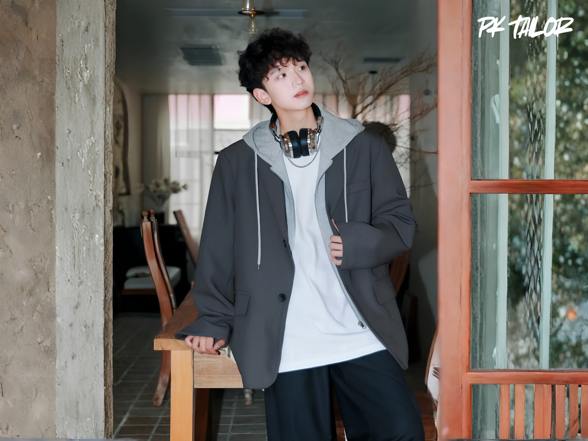 Vest nam phối hoodie