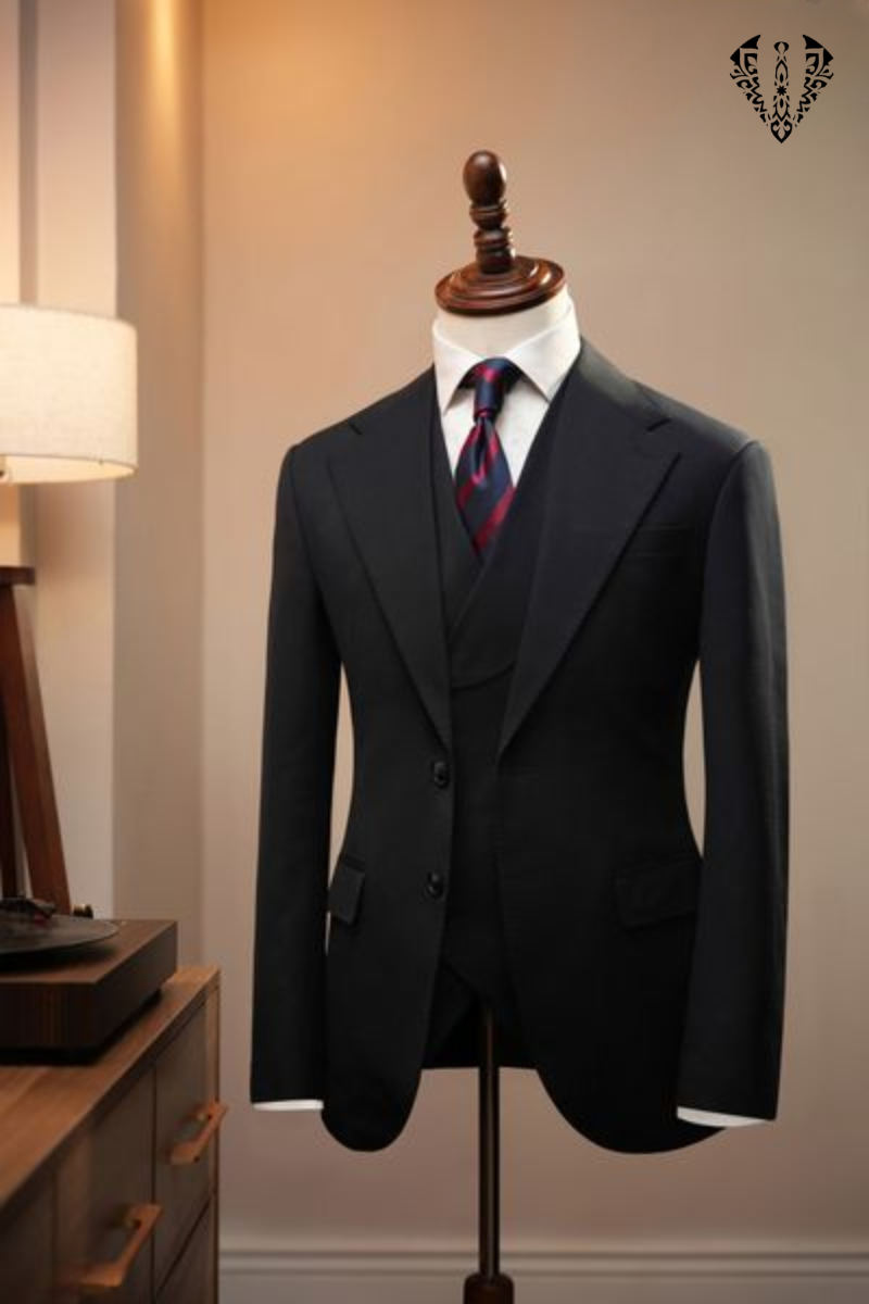 Áo vest xanh kẻ vuông chìm