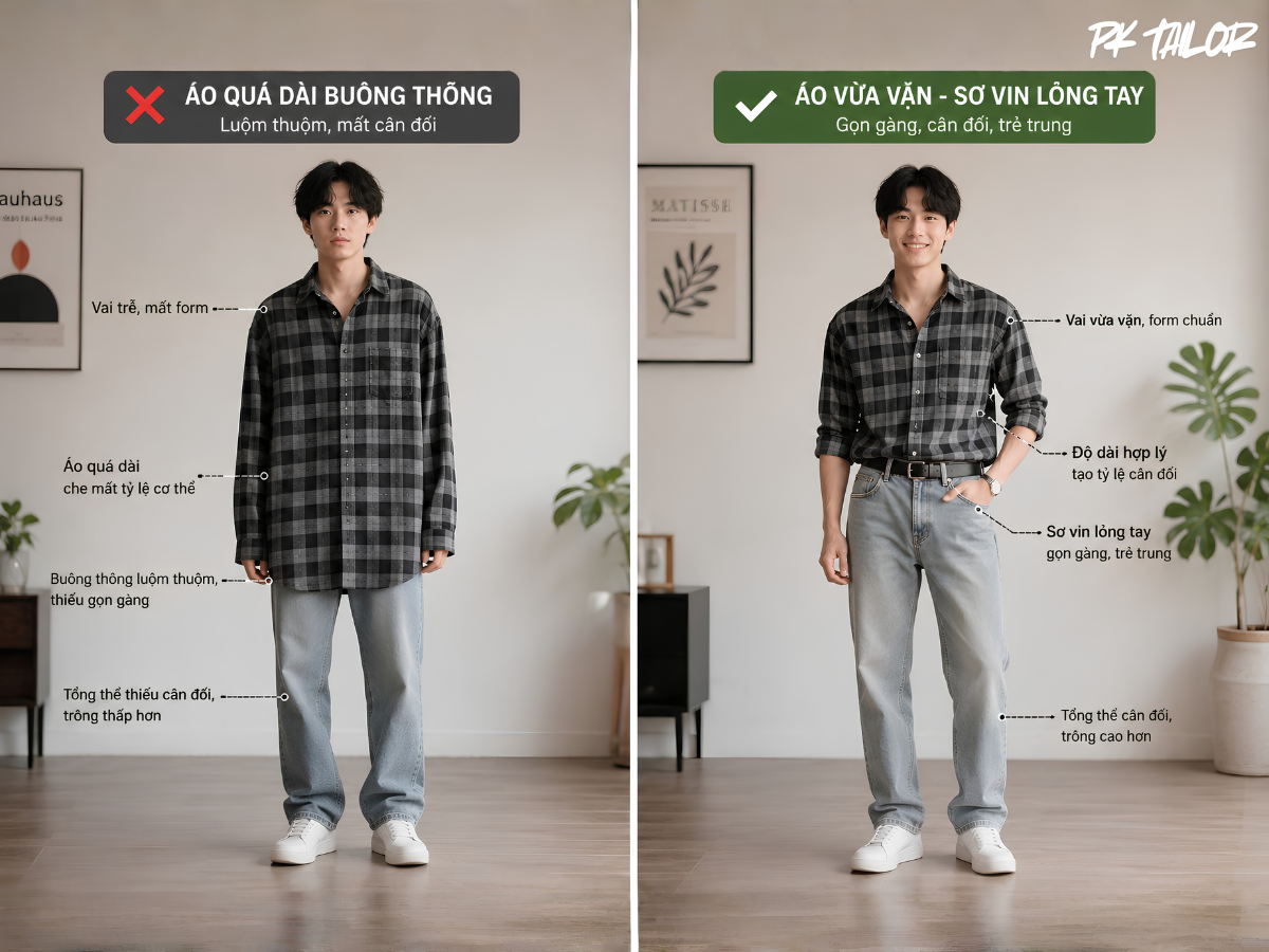 So sánh 2 mẫu áo sơ mi caro