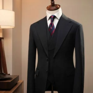 Áo vest xanh kẻ vuông chìm