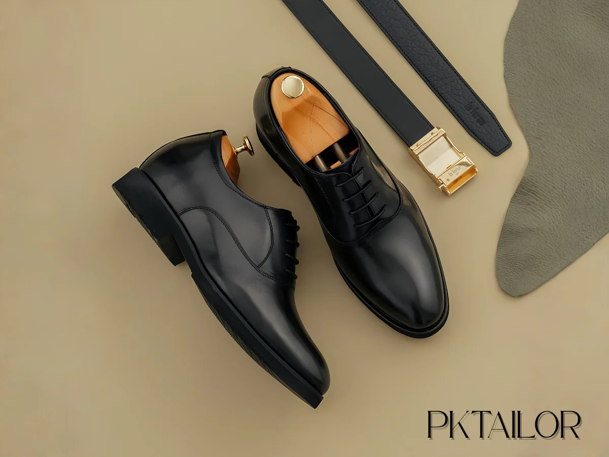 giày nam đế cao chụp flatlay